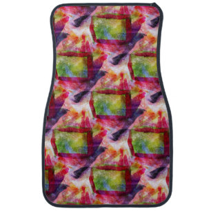 Abstract green, red wallpaper car floor mat