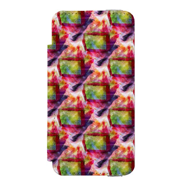 Abstract green, red wallpaper incipio iPhone wallet case (Folio Front)