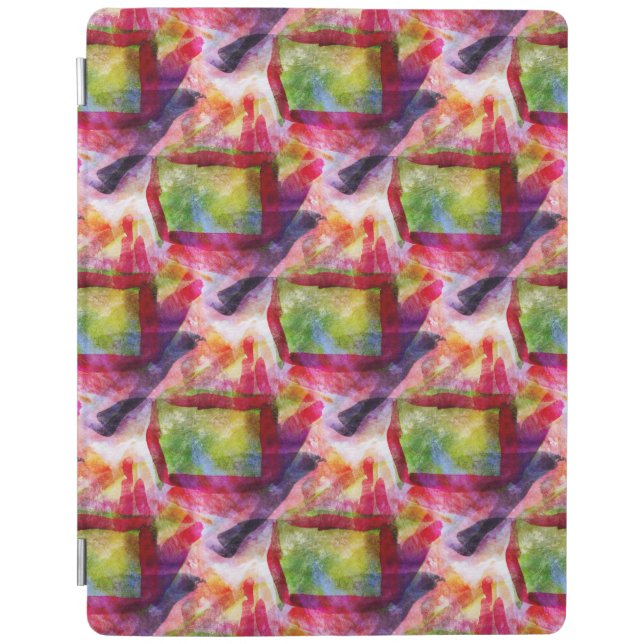 Abstract green, red wallpaper iPad smart cover (Front)