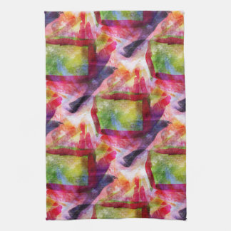 Abstract green, red wallpaper kitchen towel