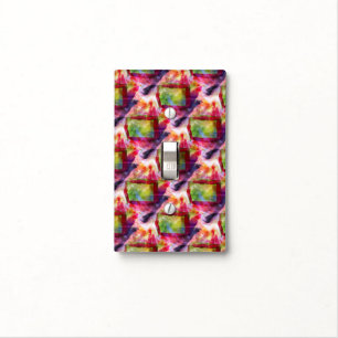 Abstract green, red wallpaper light switch cover