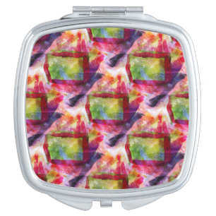 Abstract green, red wallpaper mirror for makeup