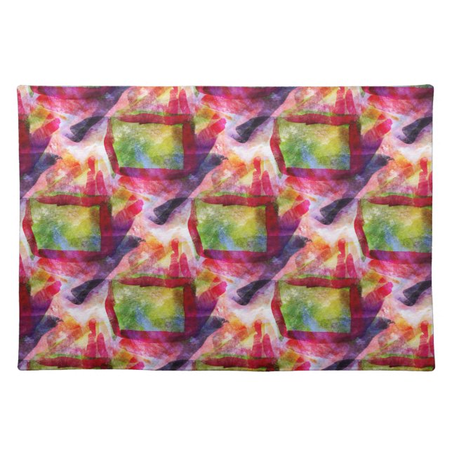 Abstract green, red wallpaper placemat (Front)