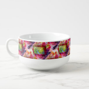 Abstract green, red wallpaper soup mug