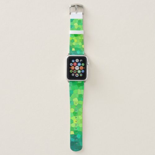 Abstract Green Reptile Skin Mosaic Pattern Apple Watch Band