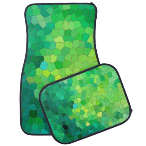 Abstract Green Reptile Skin Pattern Car Floor Mat