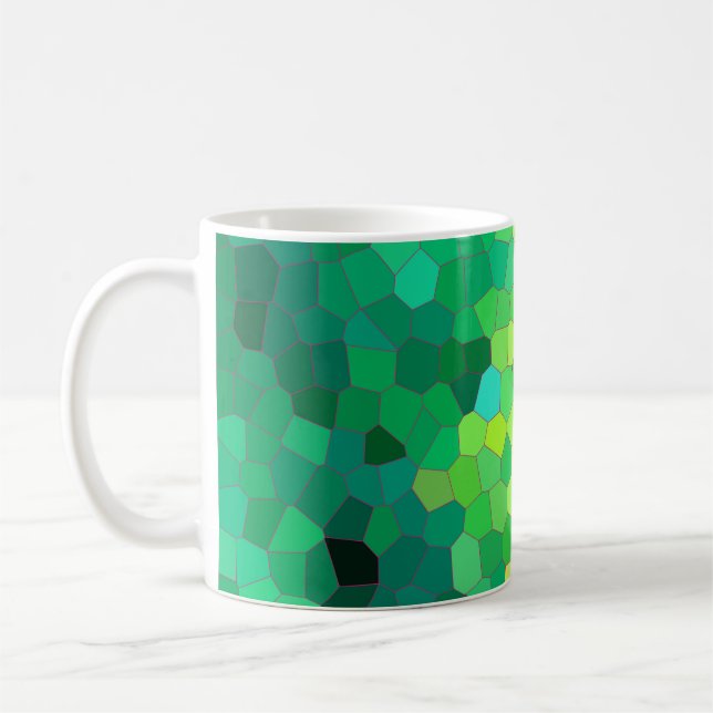 Abstract Green Reptile Skin Pattern Coffee Mug (Left)