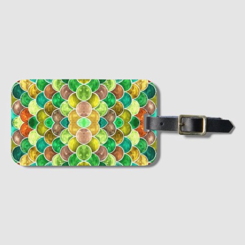 Abstract Green Scales Pattern Luggage Tag