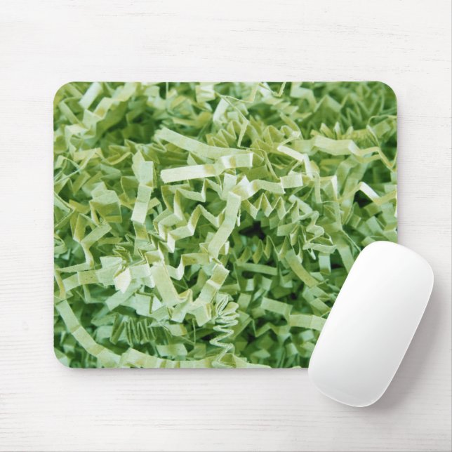 Abstract Green Shredded Recycle Stuffing Paper Mouse Pad (With Mouse)
