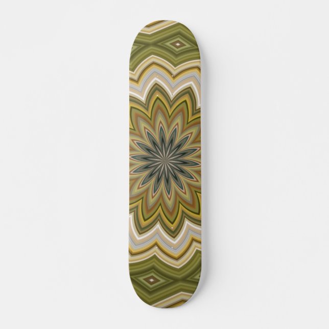 Abstract Green Skateboard Deck (Front)