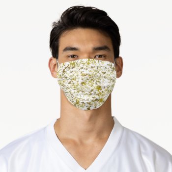Abstract Green Specks On White Adult Cloth Face Mask by 16creative at Zazzle