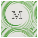 Abstract Green Swirl Monogram #3 Fabric