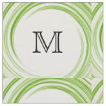 Abstract Green Swirl Monogram Fabric