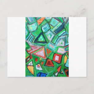 Abstract Green Toy Box (random pattern painting) Postcard