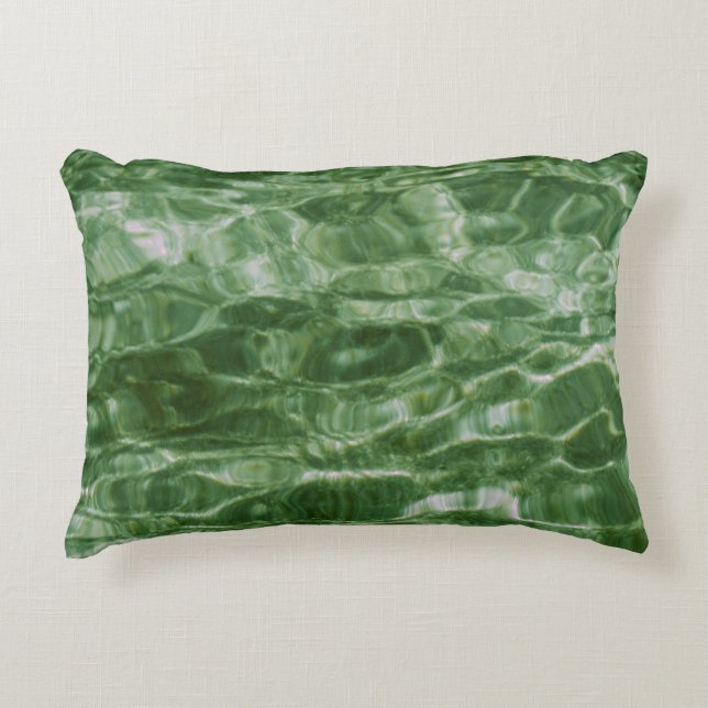 Abstract Green Water Accent Pillow (Front)