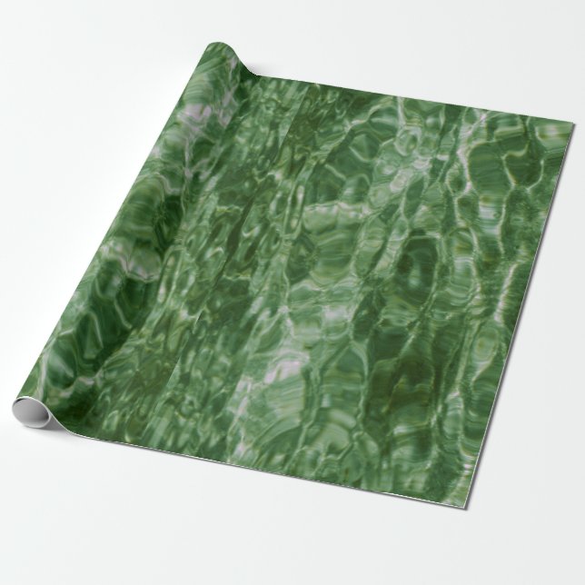 Abstract Green Water Gift Wrap (Unrolled)