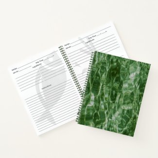 Abstract Green Water Photo, Faux Marble Notebook