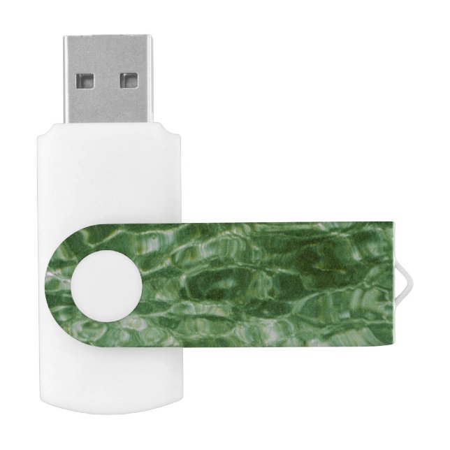 Abstract Green Water USB Flash Drive (Opened)