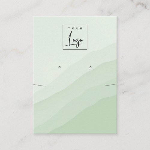 Abstract Green Wave Necklace Earring Logo Display  Business Card