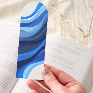 Abstract Green Waves Arched Bookmark