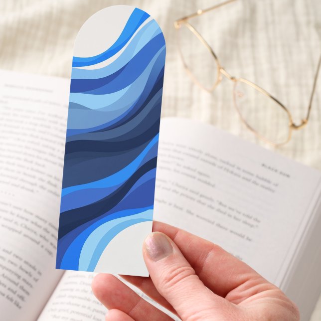 Abstract Green Waves Arched Bookmark (Hand)