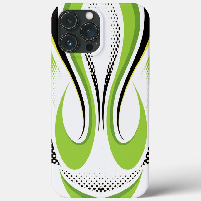 Abstract Green White and Black Curve Case-Mate iPhone Case (Back)