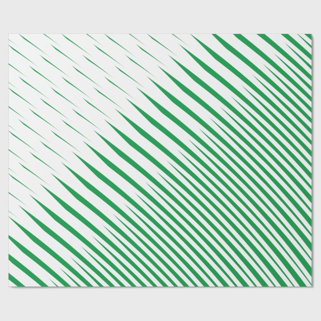 Abstract Green White Tropical Leaf Patterns Art Wrapping Paper (Flat)