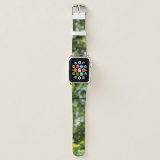 Abstract Green, Yellow, Blue Bokeh Dots Apple Watch Band