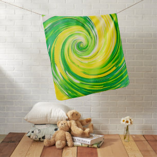 Abstract Green Yellow Spiral Art Baby Blanket