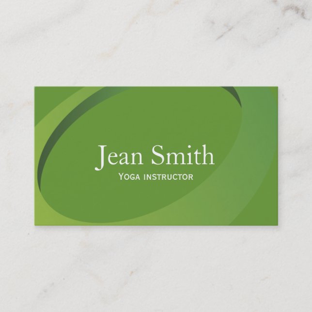 Abstract Green Yoga instructor Business Card (Front)