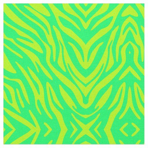 Abstract Green Zebra Fabric