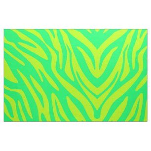 Abstract Green Zebra Fabric
