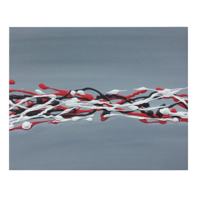 Abstract Grey Art Contemporary Modern Faux Canvas Print (Front)