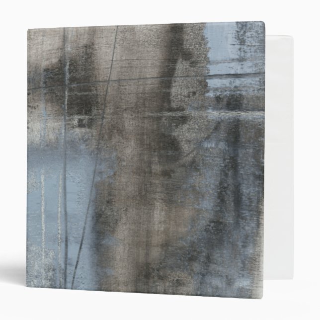 Abstract Grey & Blue Painting 3 Ring Binder (Front/Inside)
