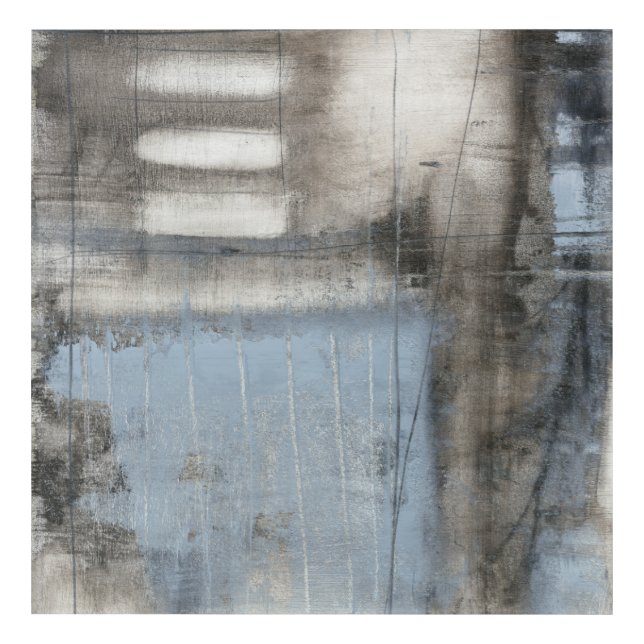 Abstract Grey & Blue Painting Acrylic Print (Front)