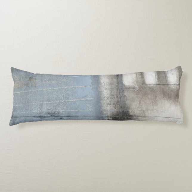 Abstract Grey & Blue Painting Body Pillow (Front)