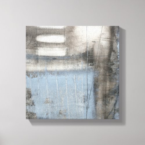 Abstract Grey  Blue Painting Canvas Print