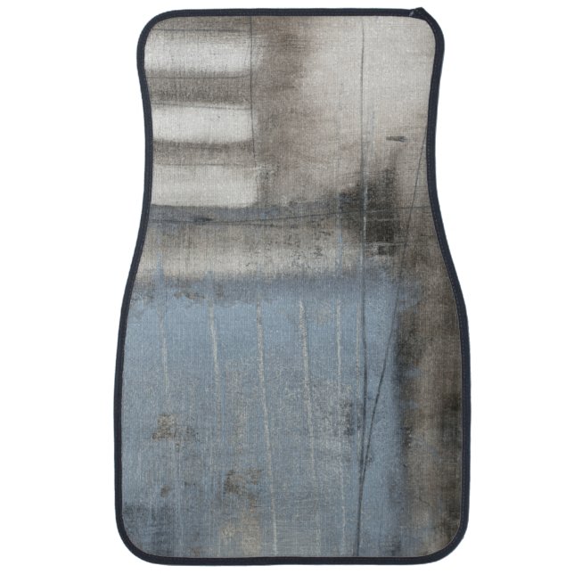 Abstract Grey & Blue Painting Car Floor Mat (Front)