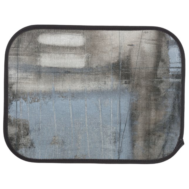 Abstract Grey & Blue Painting Car Floor Mat (Rear)