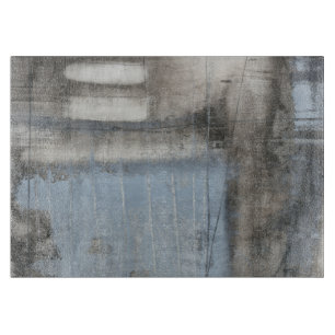 Abstract Grey & Blue Painting Cutting Board