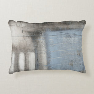 Abstract Grey & Blue Painting Decorative Pillow