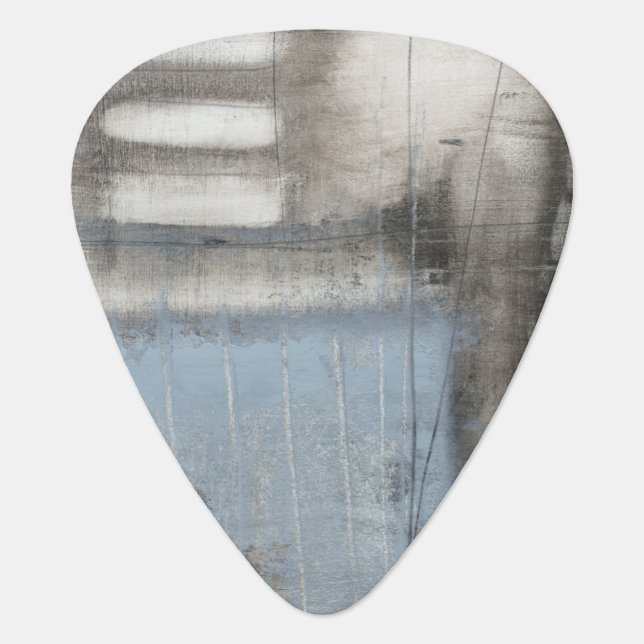 Abstract Grey & Blue Painting Guitar Pick (Front)