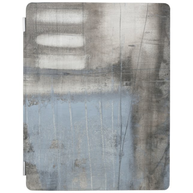 Abstract Grey & Blue Painting iPad Smart Cover (Front)