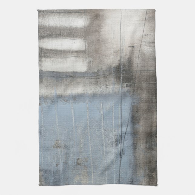 Abstract Grey & Blue Painting Kitchen Towel (Vertical)