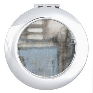 Abstract Grey & Blue Painting Mirror For Makeup