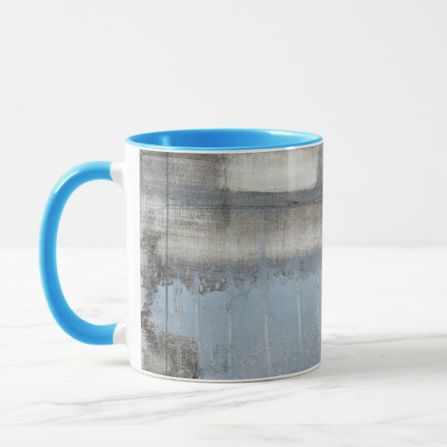 Abstract Grey & Blue Painting Mug (Left)