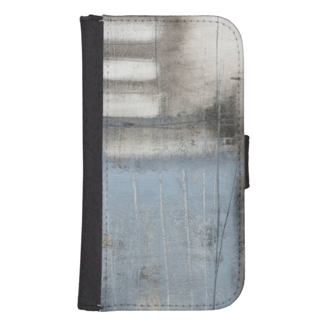 Abstract Grey & Blue Painting Samsung Galaxy Wallet Case (Front)
