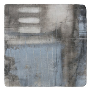 Abstract Grey & Blue Painting Trivet