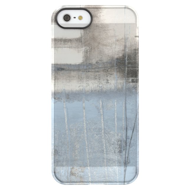 Abstract Grey & Blue Painting Uncommon iPhone Case (Back)
