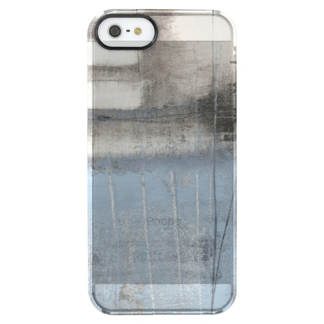 Abstract Grey & Blue Painting Uncommon iPhone Case (Back)